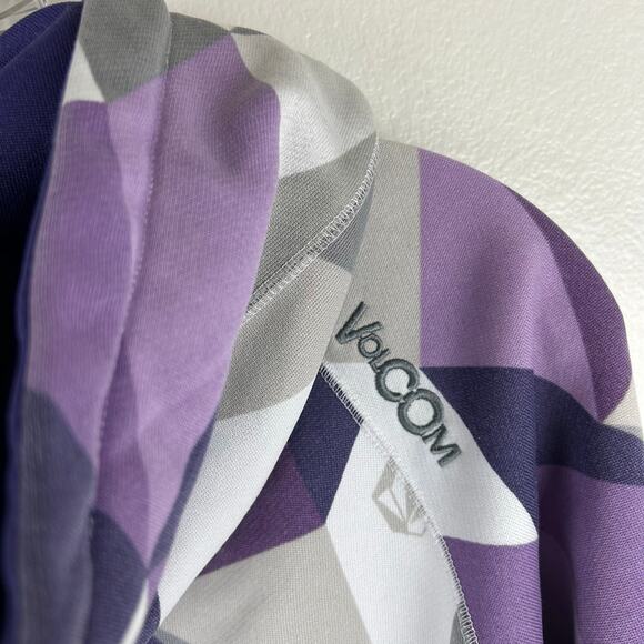 Volcom Hoodie Full Zip Size Large Purple Gray Sweatshirt Jacket - Picture 4 of 8